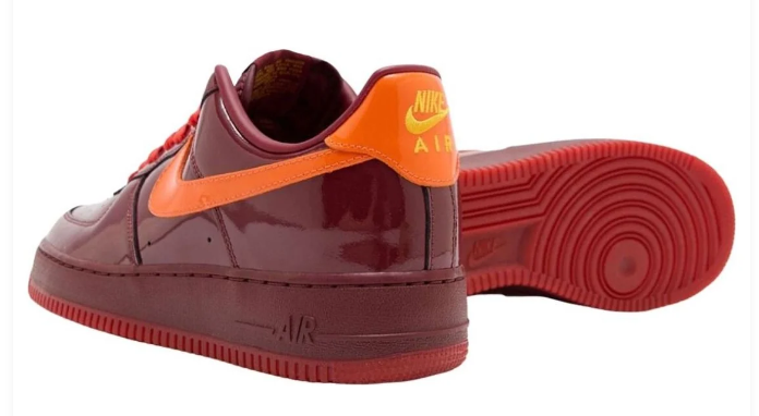 Nike Air Force 1 Low 'Patent Leather Dark Team Red Safety Orange' IO4489-601